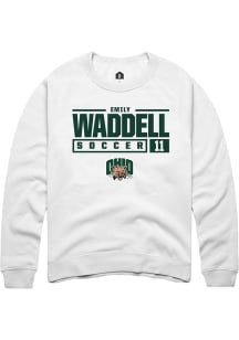 Emily Waddell  Rally Ohio Bobcats Mens White NIL Stacked Box Long Sleeve Crew Sweatshirt