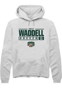 Emily Waddell  Rally Ohio Bobcats Mens White NIL Stacked Box Long Sleeve Hoodie