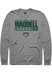 Emily Waddell  Ohio Bobcats Graphite Rally NIL Stacked Box Long Sleeve T Shirt