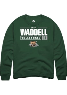 Emily Waddell  Rally Ohio Bobcats Mens Green NIL Stacked Box Long Sleeve Crew Sweatshirt