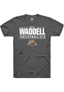 Emily Waddell  Ohio Bobcats Dark Grey Rally NIL Stacked Box Short Sleeve T Shirt