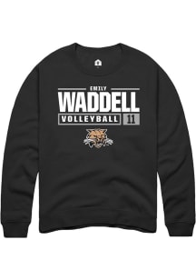 Emily Waddell  Rally Ohio Bobcats Mens Black NIL Stacked Box Long Sleeve Crew Sweatshirt