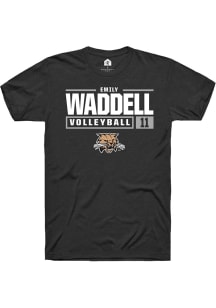 Emily Waddell  Ohio Bobcats Black Rally NIL Stacked Box Short Sleeve T Shirt