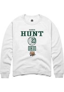 Kamryn Hunt  Rally Ohio Bobcats Mens White NIL Sport Icon Long Sleeve Crew Sweatshirt