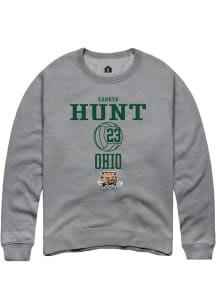 Kamryn Hunt  Rally Ohio Bobcats Mens Graphite NIL Sport Icon Long Sleeve Crew Sweatshirt