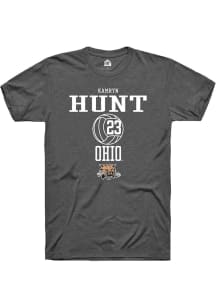 Kamryn Hunt  Ohio Bobcats Dark Grey Rally NIL Sport Icon Short Sleeve T Shirt