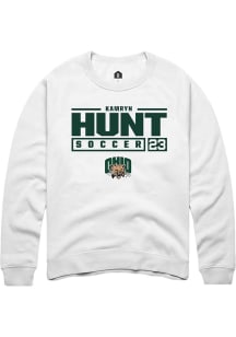 Kamryn Hunt  Rally Ohio Bobcats Mens White NIL Stacked Box Long Sleeve Crew Sweatshirt