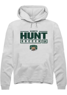 Kamryn Hunt  Rally Ohio Bobcats Mens White NIL Stacked Box Long Sleeve Hoodie