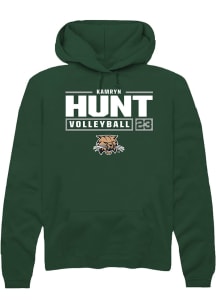 Kamryn Hunt  Rally Ohio Bobcats Mens Green NIL Stacked Box Long Sleeve Hoodie