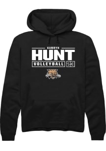 Kamryn Hunt  Rally Ohio Bobcats Mens Black NIL Stacked Box Long Sleeve Hoodie