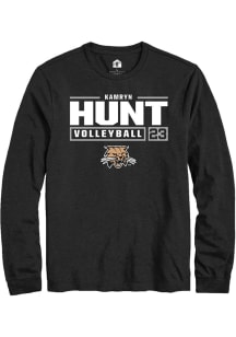 Kamryn Hunt  Ohio Bobcats Black Rally NIL Stacked Box Long Sleeve T Shirt