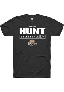 Kamryn Hunt  Ohio Bobcats Black Rally NIL Stacked Box Short Sleeve T Shirt