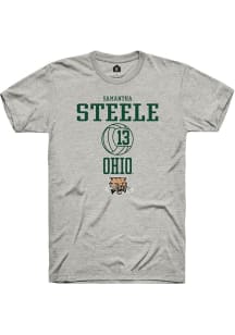 Samantha Steele  Ohio Bobcats Ash Rally NIL Sport Icon Short Sleeve T Shirt