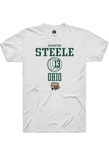 Samantha Steele  Ohio Bobcats White Rally NIL Sport Icon Short Sleeve T Shirt