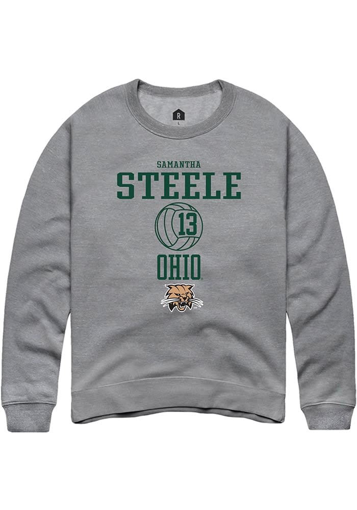 Samantha Steele  Rally Ohio Bobcats Mens Graphite NIL Sport Icon Long Sleeve Crew Sweatshirt