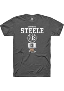 Samantha Steele  Ohio Bobcats Dark Grey Rally NIL Sport Icon Short Sleeve T Shirt