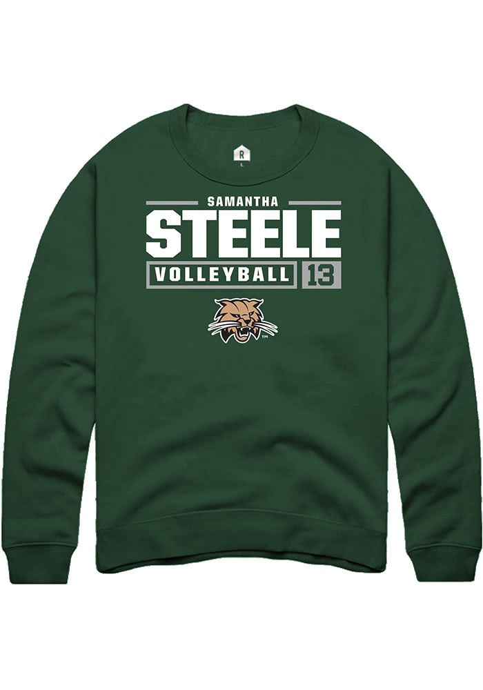 Samantha Steele Rally Ohio Bobcats Mens NIL Stacked Box Long Sleeve Crew Sweatshirt