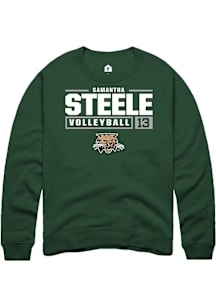 Samantha Steele  Rally Ohio Bobcats Mens Green NIL Stacked Box Long Sleeve Crew Sweatshirt