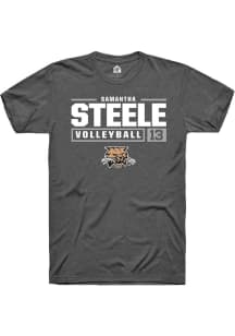 Samantha Steele  Ohio Bobcats Dark Grey Rally NIL Stacked Box Short Sleeve T Shirt