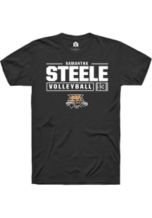 Samantha Steele  Ohio Bobcats Black Rally NIL Stacked Box Short Sleeve T Shirt