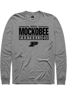 Devin Mockobee Rally Mens Graphite Purdue Boilermakers NIL Stacked Box Tee