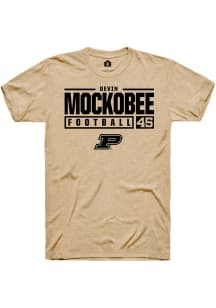 Devin Mockobee  Purdue Boilermakers Gold Rally NIL Stacked Box Short Sleeve T Shirt