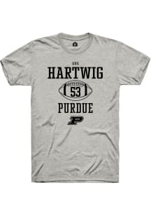 Gus Hartwig  Purdue Boilermakers Ash Rally NIL Sport Icon Short Sleeve T Shirt