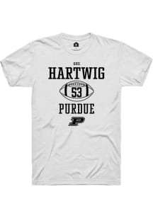 Gus Hartwig  Purdue Boilermakers White Rally NIL Sport Icon Short Sleeve T Shirt