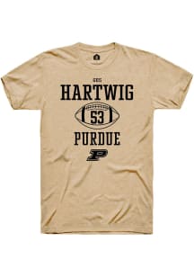 Gus Hartwig  Purdue Boilermakers Gold Rally NIL Sport Icon Short Sleeve T Shirt