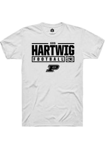 Gus Hartwig  Purdue Boilermakers White Rally NIL Stacked Box Short Sleeve T Shirt