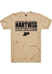 Gus Hartwig  Purdue Boilermakers Gold Rally NIL Stacked Box Short Sleeve T Shirt