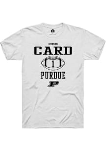 Hudson Card  Purdue Boilermakers White Rally NIL Sport Icon Short Sleeve T Shirt