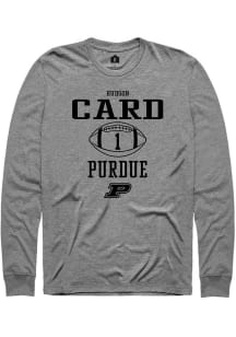 Hudson Card  Purdue Boilermakers Grey Rally NIL Sport Icon Long Sleeve T Shirt