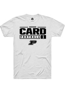 Hudson Card  Purdue Boilermakers White Rally NIL Stacked Box Short Sleeve T Shirt