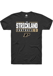 Joe Strickland  Purdue Boilermakers Black Rally NIL Stacked Box Short Sleeve T Shirt