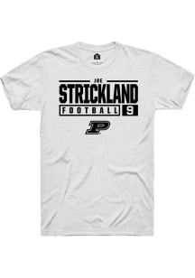 Joe Strickland  Purdue Boilermakers White Rally NIL Stacked Box Short Sleeve T Shirt