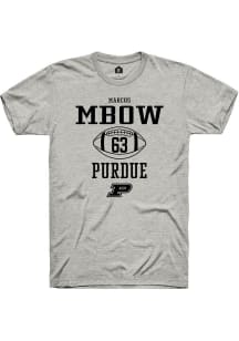 Marcus Mbow  Purdue Boilermakers Ash Rally NIL Sport Icon Short Sleeve T Shirt
