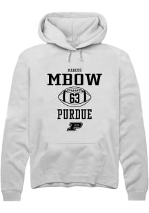 Marcus Mbow  Rally Purdue Boilermakers Mens White NIL Sport Icon Long Sleeve Hoodie