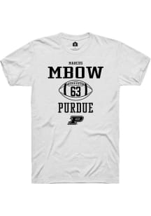 Marcus Mbow  Purdue Boilermakers White Rally NIL Sport Icon Short Sleeve T Shirt