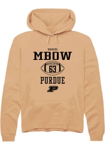 Marcus Mbow  Rally Purdue Boilermakers Mens Gold NIL Sport Icon Long Sleeve Hoodie