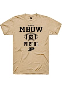 Marcus Mbow  Purdue Boilermakers Gold Rally NIL Sport Icon Short Sleeve T Shirt