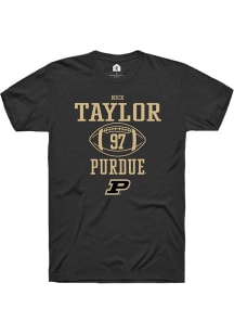 Nick Taylor  Purdue Boilermakers Black Rally NIL Sport Icon Short Sleeve T Shirt