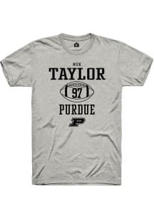 Nick Taylor  Purdue Boilermakers Ash Rally NIL Sport Icon Short Sleeve T Shirt