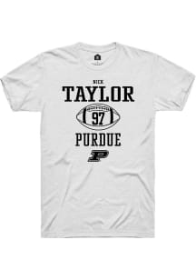 Nick Taylor  Purdue Boilermakers White Rally NIL Sport Icon Short Sleeve T Shirt