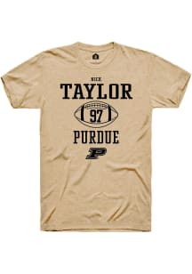 Nick Taylor  Purdue Boilermakers Gold Rally NIL Sport Icon Short Sleeve T Shirt