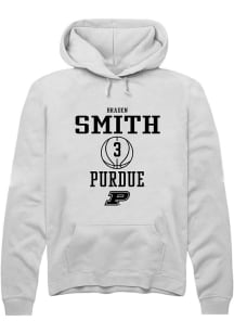 Braden Smith Rally Mens White Purdue Boilermakers NIL Sport Icon Hooded Sweatshirt