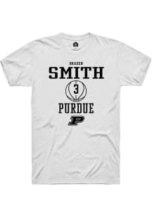 Braden Smith  Purdue Boilermakers White Rally NIL Sport Icon Short Sleeve T Shirt