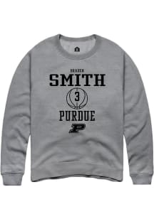 Braden Smith Rally Mens Graphite Purdue Boilermakers NIL Sport Icon Crew Sweatshirt