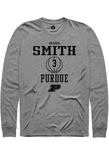 Braden Smith  Purdue Boilermakers Grey Rally NIL Sport Icon Long Sleeve T Shirt