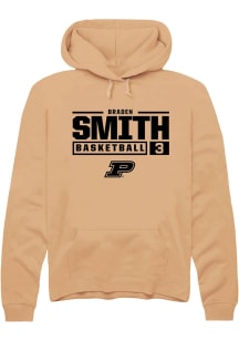 Braden Smith Rally Mens Gold Purdue Boilermakers NIL Stacked Box Hooded Sweatshirt